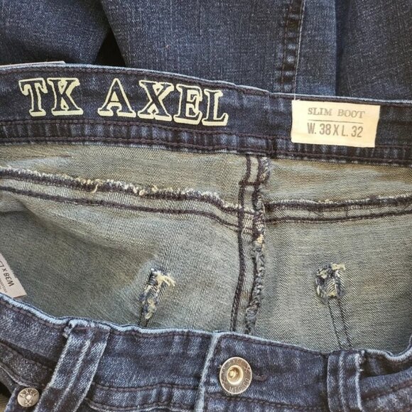 TK Axel Men's Dark Wash Slim Boot Denim Jeans Sz 38x32 - Picture 3 of 5